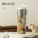 大卡內外純鈦保溫杯高顏值女生吸管杯高端車(chē)載大容量泡純鈦咖啡水杯子 向日葵880ml+內外純鈦