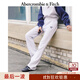 Abercrombie & Fitch【顯瘦微喇】女裝25秋冬新款百搭LOGO抓絨運動(dòng)衛褲長(cháng)褲147-5116 銀灰色 M (165/76A)