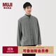 無(wú)印良品（MUJI）男式 法蘭絨襯衫式開(kāi)衫 男士長(cháng)袖襯衣外套25年秋季 AC22NC5A 炭灰色 M (170/92A)