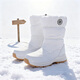 心楠東北雪地靴冬季女高筒大棉靴加絨加厚戶(hù)外哈爾濱保暖靴子鞋子 白色38【建議37的腳】