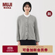 無(wú)印良品（MUJI） 女式 抓絨 開(kāi)衫 外套 長(cháng)袖 25年秋季新品 女裝 BB2T4C5A 灰色 M （160/84A）