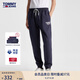 TOMMY JEANS秋冬男簡(jiǎn)約印花抽繩腰束腳微抓絨舒暖合身運(yùn)動(dòng)針織衛(wèi)褲 深藍(lán)色C87 L