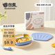 貝肽斯餐盤(pán)嬰兒寶寶分格盤(pán)硅膠吸盤(pán)式自主進(jìn)食吃飯訓練碗盤(pán)兒童餐具套裝 洛爾黃+蓋子+吸管（液態(tài)硅膠）