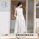紫涵（ZIHAN）紫涵白色背心連衣裙女2025秋季新款簡(jiǎn)約韓系松弛感腰間抽褶a字裙 白色 L