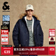杰克·瓊斯（JACK&JONES）男裝25年冬季新款輕薄羽絨服男士短款大毛領(lǐng)羽絨服潮流美式外套男 E38深蘭色 M （175）