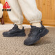 匹克棉鞋男女鞋秋冬新款加絨保暖厚底增高復古百搭二棉休閑運動(dòng)鞋 【女款】暗灰 37