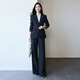 女士西裝套裝職業(yè)正裝白領(lǐng)通勤面試正裝工作服酒店律師西服外套秋 藏青色西裝+闊腿褲 M （建議95-105斤）