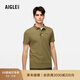 AIGLE艾高polo衫T恤春夏款速干UV-C防曬cooltouch涼感短袖男士 大地綠 BN251 L (180/96A)