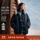 茵曼撞色翻領(lǐng)羽絨服馬甲2025冬女裝新款休閑無(wú)袖鴨絨外套 深寶藍 M