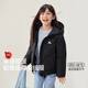 紅豆女童連帽羽絨服小童輕薄兒童秋冬季保暖外套女孩上衣 黑色 120
