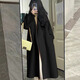 妙奕嘉毛呢大衣外套女中長(cháng)款黑色女士外套秋冬季新款小個(gè)子高級感大衣 高級感毛呢大衣外套【黑色】 M （建議100-110斤）