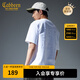 卡賓男裝 創(chuàng)意logo火焰T恤2025夏季新款卷邊貼布繡 漂白色02 L /175/50
