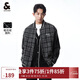 杰克·瓊斯略寬松小香風(fēng)花呢夾克男裝224121035 E40黑色 165/88A/XS 