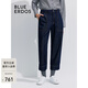 BLUE ERDOS牛仔褲女春夏休閑寬松水洗牛仔單寧褲長褲B245M3002 牛仔藍(lán) 160/64A/S