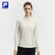 FILA 斐樂(lè )官方女子針織長(cháng)袖衫2025冬季新款健身運動(dòng)加絨基礎上衣 芷靡白-IV L 170/88A/L