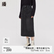 播牛仔半身裙女秋冬新款小個(gè)子復古高腰直筒開(kāi)叉裙DDQ4BD5518 K40黑色 S