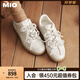 MIO米奧2025春季芭蕾風(fēng)休閑板鞋珍珠裝飾優(yōu)雅運動(dòng)鞋設計舒適女鞋單鞋 金色 38