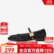 百思圖24春時(shí)尚復古法式瑪麗珍鞋粗跟方頭女單鞋MB317AQ4 黑色 37