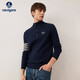 納維凱爾意大利小帆船抑菌保暖針織衫男士半開(kāi)領(lǐng)毛衣1344044503 藍 L/50 