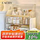 EACHY化妝品收納盒桌面抽屜式梳妝臺置物架護膚品口紅透明收納盒白色