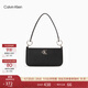 Calvin Klein時(shí)尚腋下包禮物通勤洋氣包包金屬字母拉鏈CK女包單肩法棍包DH3237 001-太空黑 OS