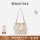 BAGTREE包包樹(shù)云采包2025年新款植鞣皮抽繩水桶包通勤斜挎腋下單肩包禮物 皎月白-小號 贈無(wú)事牌包掛 高級小眾