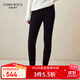 科蒙博卡2024秋冬純色緊身山羊絨褲子女松緊腰保暖針織打底褲 午夜黑 175/2XL
