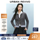 UR2025春季新款女裝拼接假兩件新年戰袍針織開(kāi)衫UYU950032 中灰花灰 M