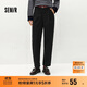 森馬（Semir）休閑褲女半松緊腰寬松錐形褲百搭冬季風(fēng)肌理抓絨長(cháng)褲101724127014
