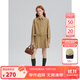 ELLE KIDS童裝 法式學(xué)院風(fēng)百褶連衣裙女童耐穿抗皺帶腰帶襯衫連衣裙 卡其色 160 (S)