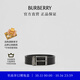 博柏利（BURBERRY）【禮物】男士 雙面兩用炭灰色格紋拼皮革針扣腰帶皮帶