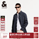 杰克·瓊斯（JACK&JONES）25年男裝長(cháng)袖襯衫男士豎條紋商務(wù)休閑襯衣泡泡紗透氣春春秋薄外套 E39藏藍 常規 S