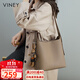 viney牛皮包包女包大容量水桶包輕奢斜挎單肩生日禮物高級感送女友老婆