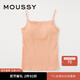 moussy 女裝新款U型領(lǐng)帶胸墊修身針織吊帶衫女010GSS80-0400 131淺橙色 均碼