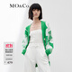 MO&Co.藝術(shù)花卉綿羊毛混紡毛衣外套針織開(kāi)衫輕潮上衣女摩安珂 霓虹綠色 S 160