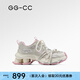 GG-CC【徐若晗同款】幻夜粒子夏季新款做舊厚底老爹鞋網(wǎng)鞋子女G25S9709 粉色 36