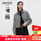 艾諾絲雅詩(shī)【商場(chǎng)同款】冬裝新小香風(fēng)粗花呢短款直筒針織短外套11011013 黑白色 XL