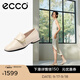 愛(ài)步（ECCO）樂(lè )福鞋女 通勤輕奢百搭單鞋簡(jiǎn)約氣質(zhì)粗跟女鞋 安妮方頭208563 石灰色20856301378 37