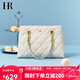 HR赫蓮娜包包女包簡(jiǎn)約時(shí)尚手提包女頭層牛皮菱格單肩斜挎包七夕禮物 米白色