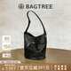 BAGTREE【明星同款】包包樹(shù)水桶包輕奢品牌新款植鞣皮大容量通勤單肩女包 檀黑色-大號【bag tree女包】 高級小眾生日禮物女