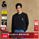 杰克·瓊斯（JACK&JONES）25年男裝秋季BSQ聯(lián)名長(zhǎng)袖T恤男個(gè)性寬松休閑重磅純棉圓領(lǐng)打底衫 E40黑色 常規(guī) M （175）