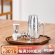 歸銀堂酒具套裝足銀999手工純銀分酒器白酒一口杯銀杯白酒壺醒酒器送禮 套裝 1盅2杯+證書(shū)+禮盒
