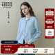 Teenie Weenie小熊女裝針織開(kāi)衫2025年秋新款簡(jiǎn)約學(xué)院舒適圓領(lǐng)毛衣 藍色 S