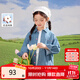 茵曼女童牛仔襯衣logo刺繡2025春季中大童小女孩時(shí)尚休閑外套 牛仔藍 150