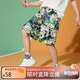 ASK JUNIOR男童褲子2025夏薄款兒童復古滿(mǎn)印工裝短褲沙灘風(fēng) 花色 150