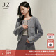 玖姿·安娜蔻優(yōu)雅小香風(fēng)知性羊毛圓領(lǐng)寬松開(kāi)衫針織衫女2025春季新款 灰色 M