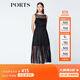 PORTS寶姿  新品商場(chǎng)同款女裝優(yōu)雅無(wú)袖蕾絲系帶連衣裙SN8D043HLN002 黑色 S (4)