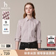 HAZZYS哈吉斯女裝 秋季女士襯衣條紋通勤長(cháng)袖休閑襯衫女ASCSK1CCX07 酒紅色WN XL (170/92A 42)