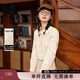 紫涵（ZIHAN）紫涵刺繡娃娃領(lǐng)長(cháng)袖襯衫女秋季文藝甜美系繩寬松純棉襯衣 米金 S