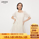艾諾絲雅詩(shī)商場(chǎng)同款春秋新品設計感元氣減齡通勤短袖連衣裙短裙30719009 奶油米 M